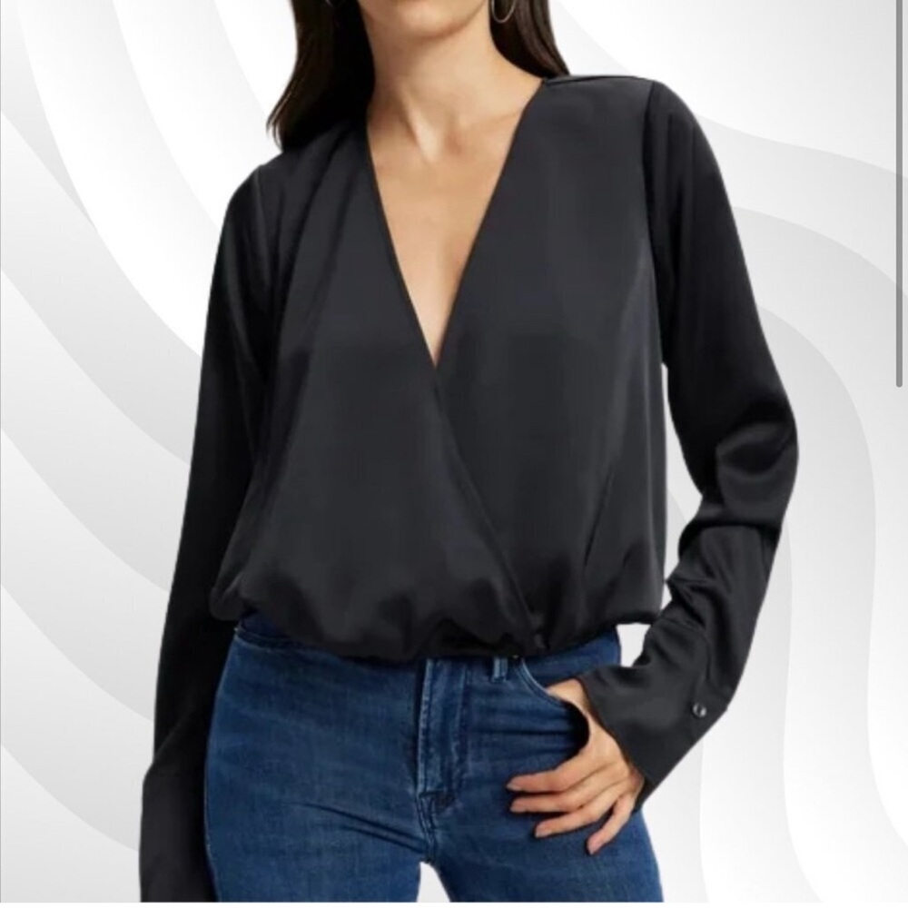 NWT Good American sz2(M) Elegant Black Women's Cinch waist Top
